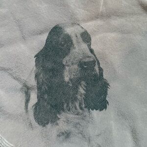 COPY - Vintage silk handkerchief with beautiful dog silk screen 18 in.² no flaw…